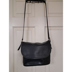 Vintage Coach‎ Shoulder Saddle Bag 4150 Saddle Black Leather Designer Medium